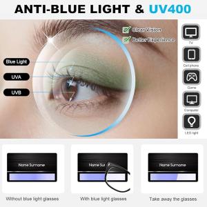 GGSTDDUP 3 Pack Progressive Multifocus Reading Glasses for Men Spring Hinge Rectangular Sport Blue Light Blocking Readers