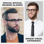 GGSTDDUP 3 Pack Progressive Multifocus Reading Glasses for Men Spring Hinge Rectangular Sport Blue Light Blocking Readers