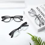 GGSTDDUP 3 Pack Progressive Multifocus Reading Glasses for Men Spring Hinge Rectangular Sport Blue Light Blocking Readers