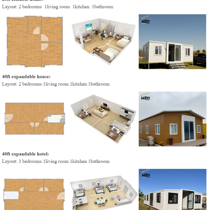 40ft Expandable Container House with 2 Bedrooms and Walk-in Closets