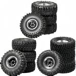 1.0 Inch RC Crawler Tires Upgrades with Foam Inserts for Traxxas TRX4M Axial SCX24 FCX24 97054-1 and RC 1/18 1/24 Scale 4Pcs