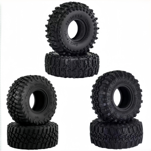 1.0 Inch RC Crawler Tires Upgrades with Foam Inserts for Traxxas TRX4M Axial SCX24 FCX24 97054-1 and RC 1/18 1/24 Scale 4Pcs