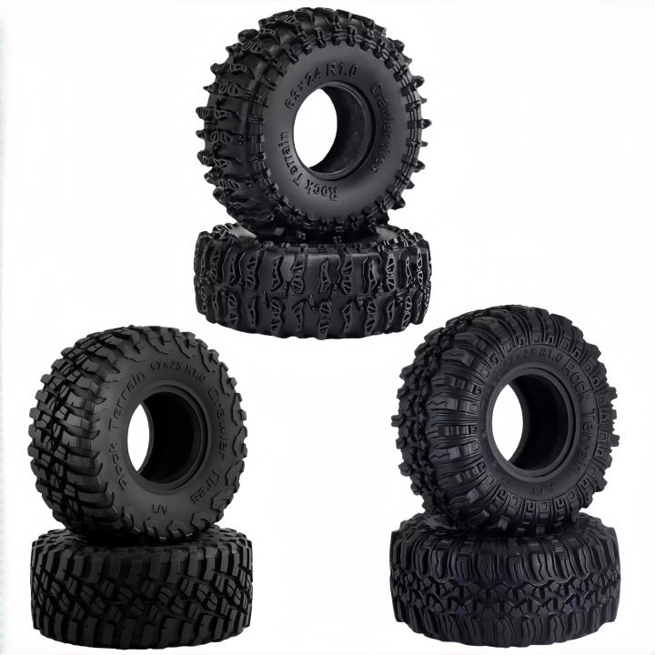 1.0 Inch RC Crawler Tires Upgrades with Foam Inserts for Traxxas TRX4M Axial SCX24 FCX24 97054-1 and RC 1/18 1/24 Scale 4Pcs